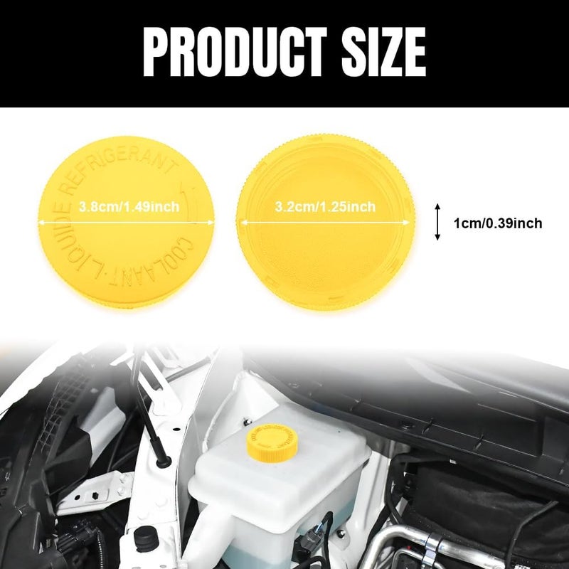 Lyxheth 2PCS Coolant Reservoir Cap, Radiator Reservoir Cap, Engine Radiator Water Tank Caps Coolant Caps OEM#21712-79900, Car Coolant Water Tank Reservoir Cap Compatible with Infiniti Nissan (Yellow) - Image 2